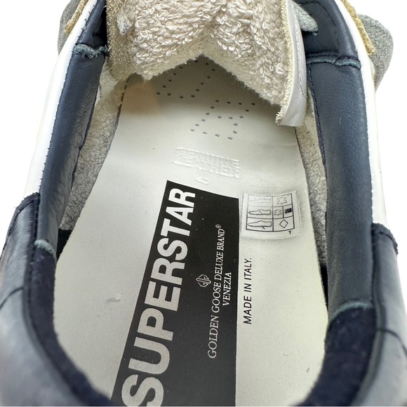 Golden Goose White Blue Super Star Leather Sneaker Women Size 40 US 10 No Box - Picture 15 of 17